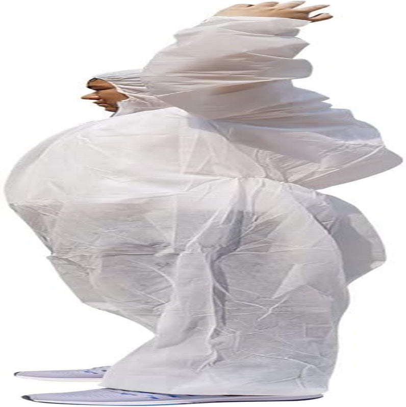 Disposable Coverall - Lightweight Hazmat Suits Workwear with Elastic Wrists and Ankles for Spray Painting Industrial