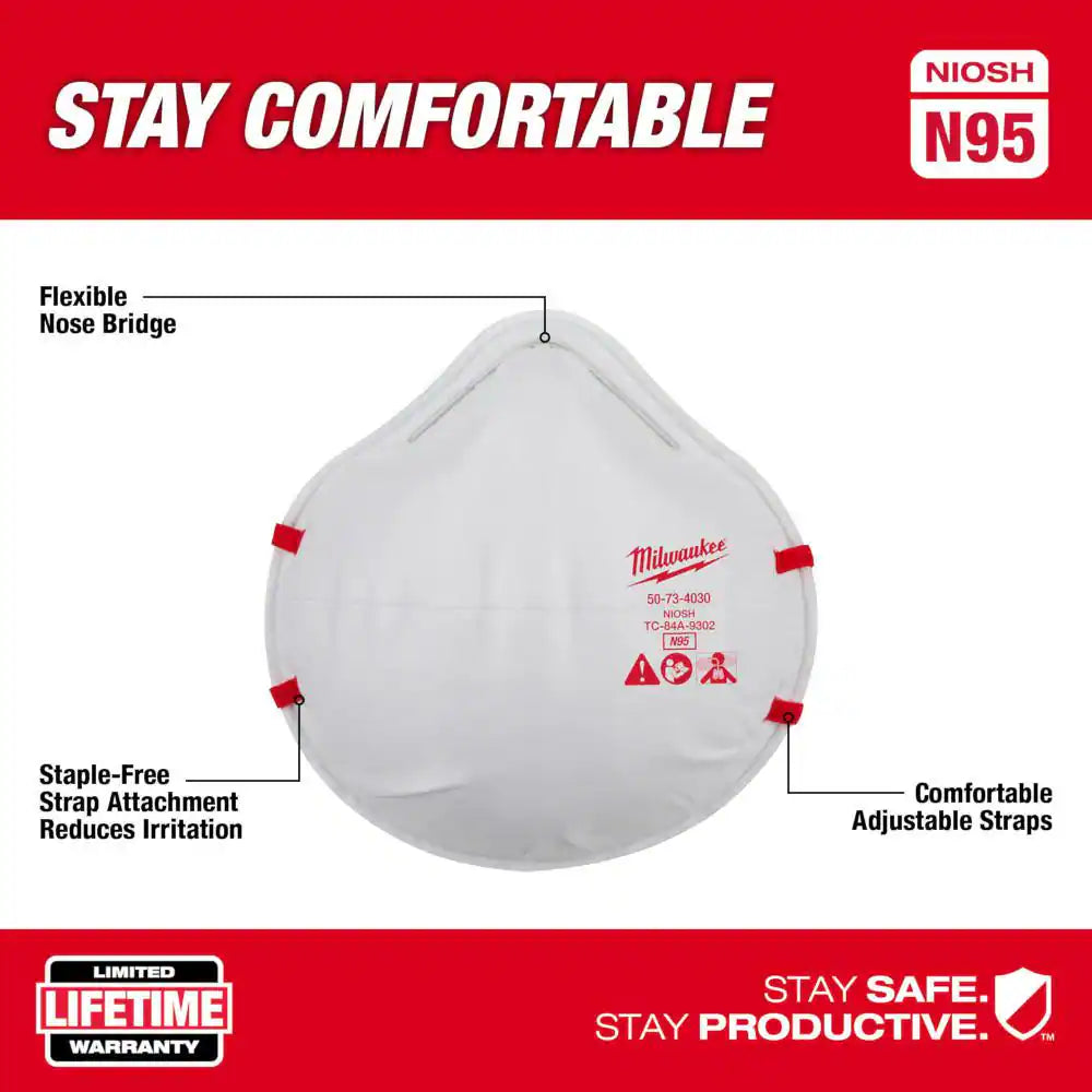 N95 Multi-Purpose Unvalved Respirator (10-Pack)