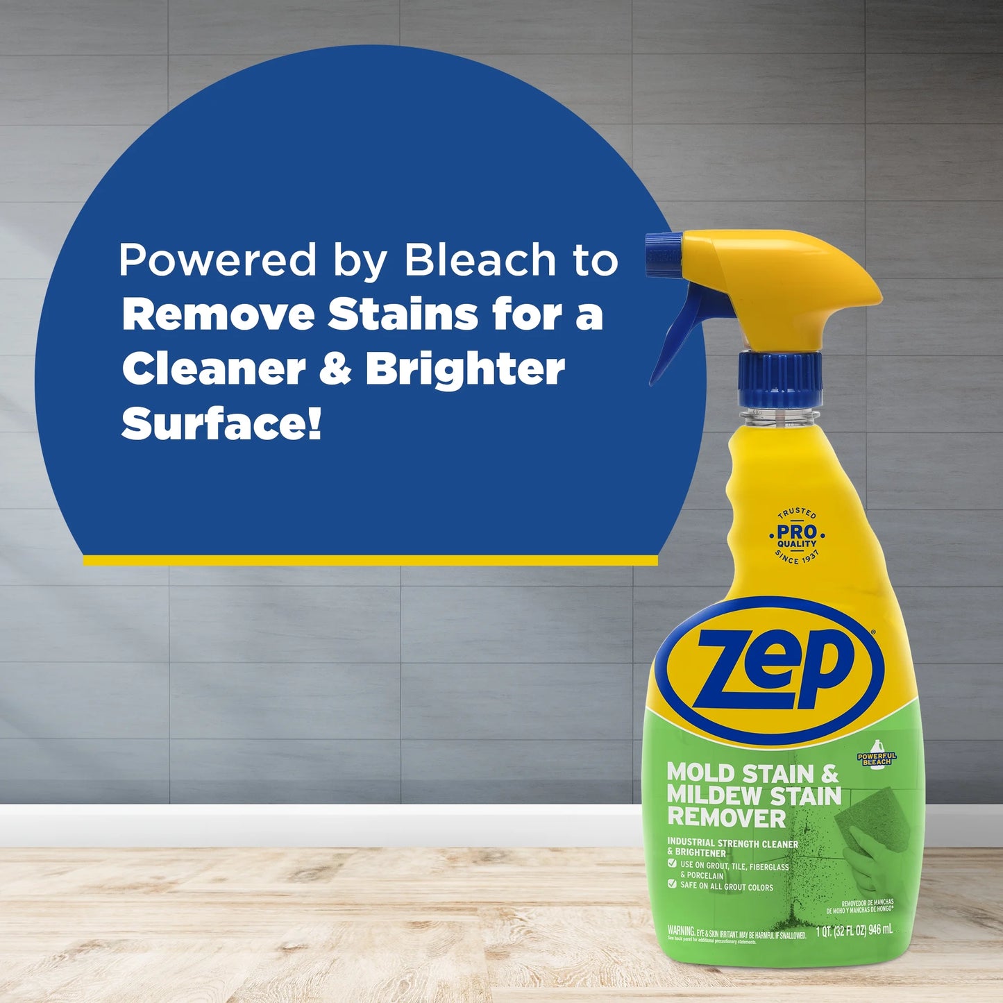 Mold Stain and Mildew Stain Remover - 32 Oz (Pack of 12) - ZUMILDEW32 - Experience the Power of Our Professional Strength No-Scrub Formula