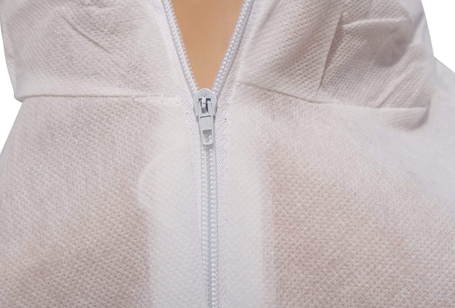 Disposable Coverall - Lightweight Hazmat Suits Workwear with Elastic Wrists and Ankles for Spray Painting Industrial