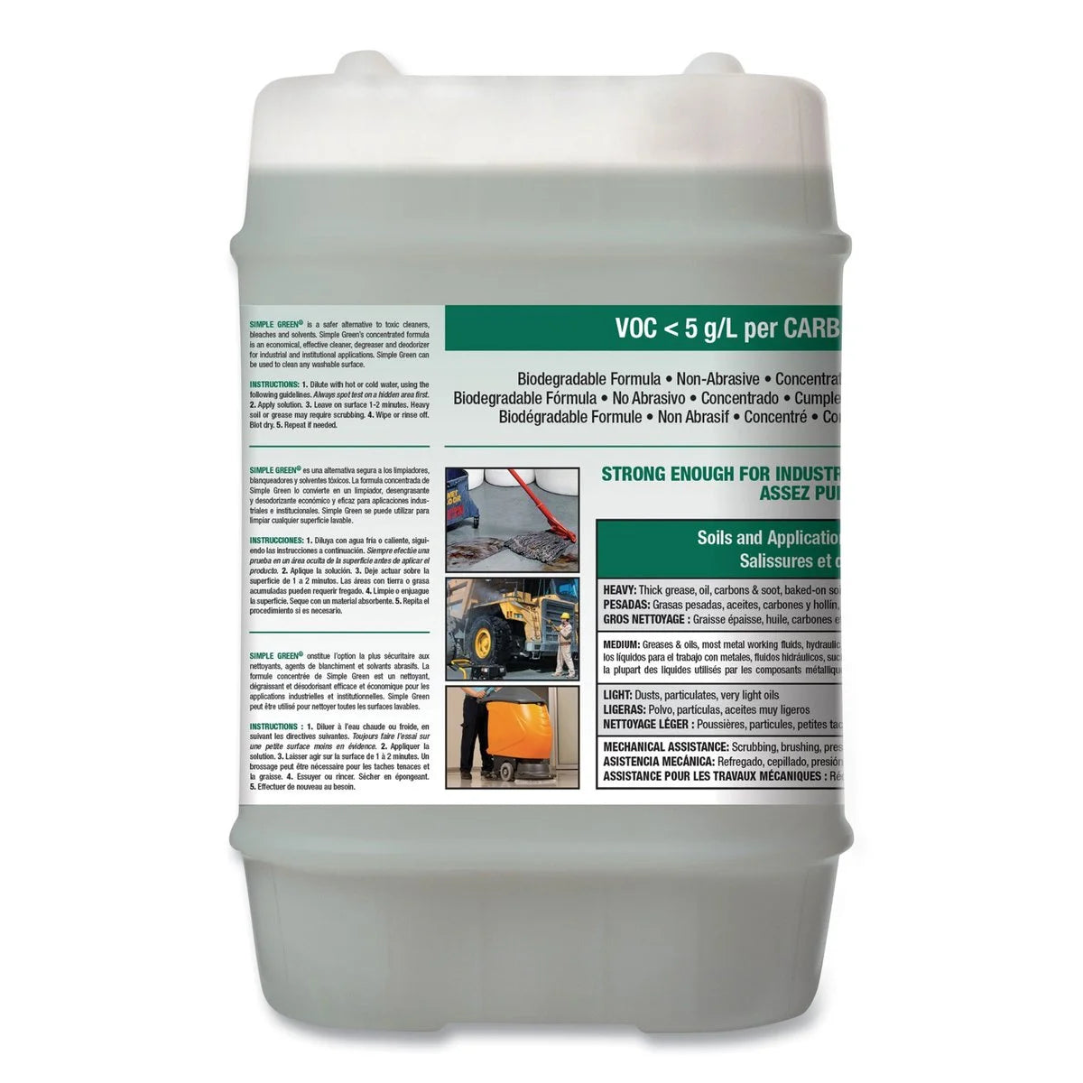 Industrial Cleaner and Degreaser, Concentrated, 5 Gal, Pail - SMP13006