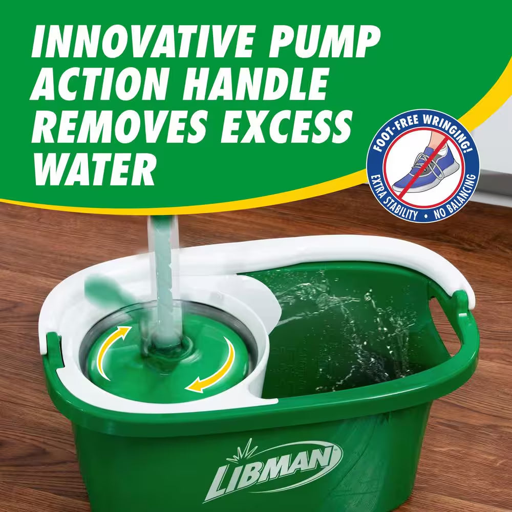 Microfiber Tornado Wet Spin Mop and Bucket Floor Cleaning System with 4 Refills