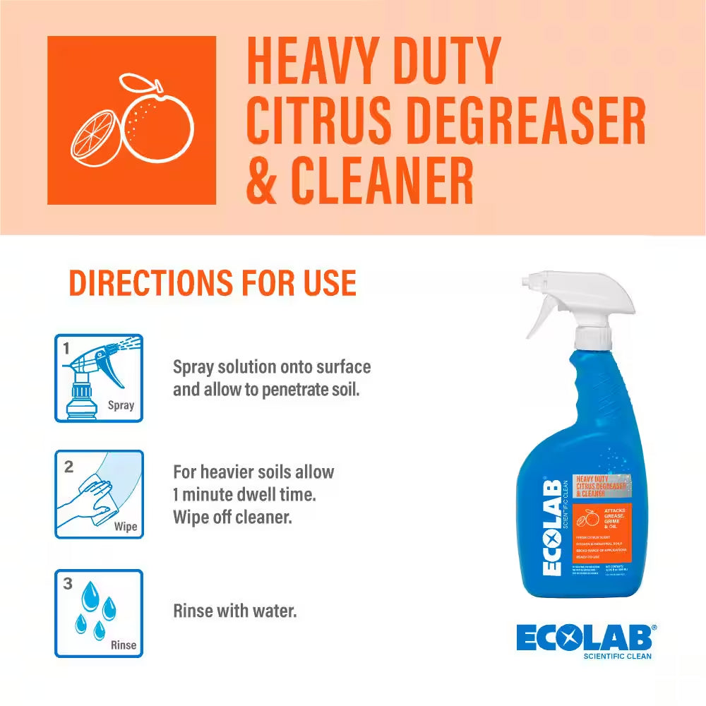 32 Oz. Heavy Duty Citrus Degreaser Concentrate Cleaner, Attacks Grease and Grime (3-Pack)