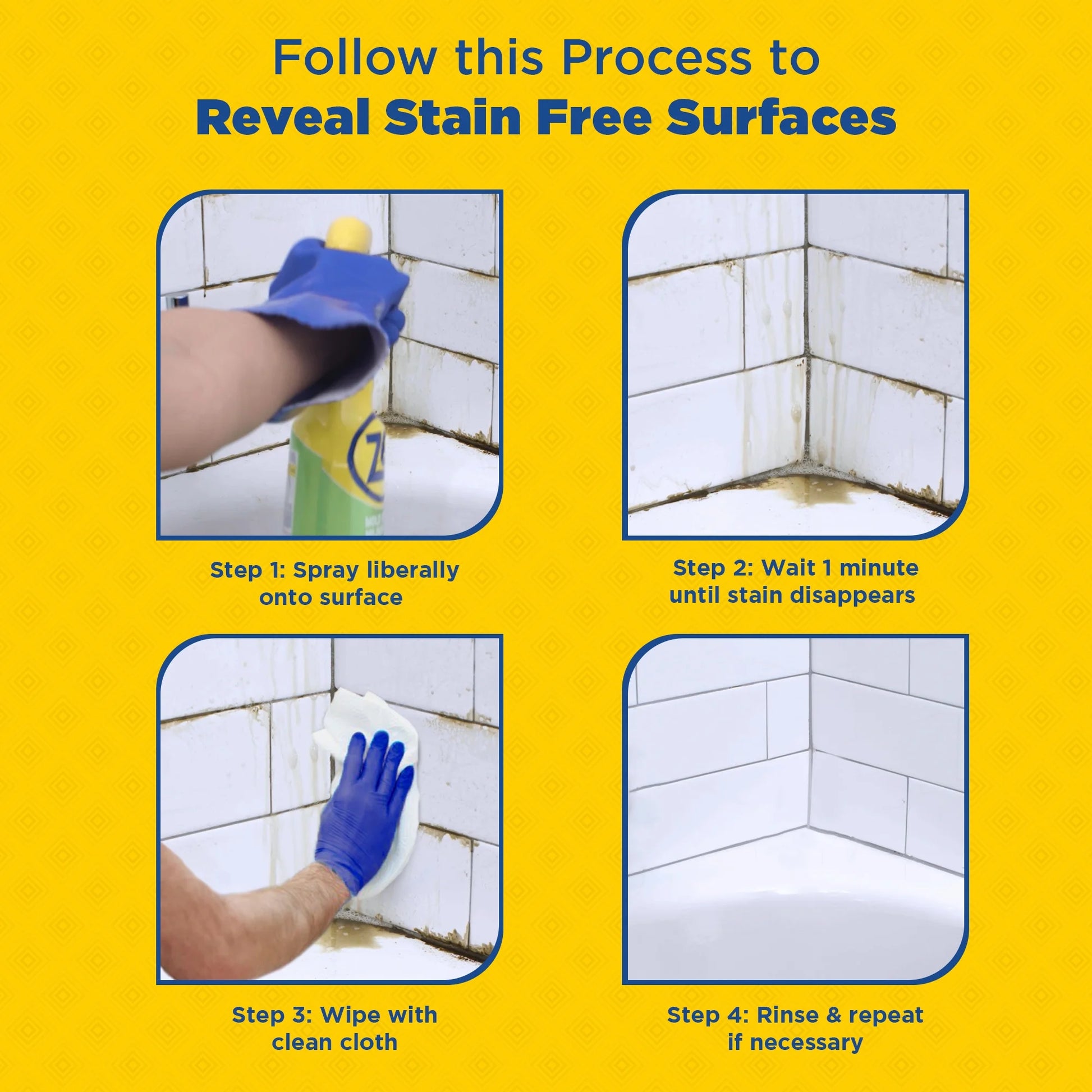 Mold Stain and Mildew Stain Remover - 32 Oz (Pack of 12) - ZUMILDEW32 - Experience the Power of Our Professional Strength No-Scrub Formula