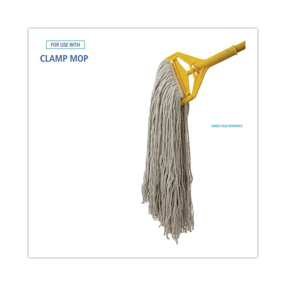 Cotton Fiber Premium Standard String Mop Mop Head, 32 Oz., White, (12-Carton)