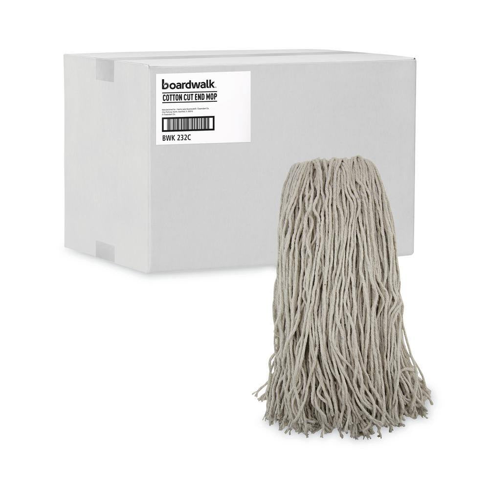 Cotton Fiber Premium Standard String Mop Mop Head, 32 Oz., White, (12-Carton)
