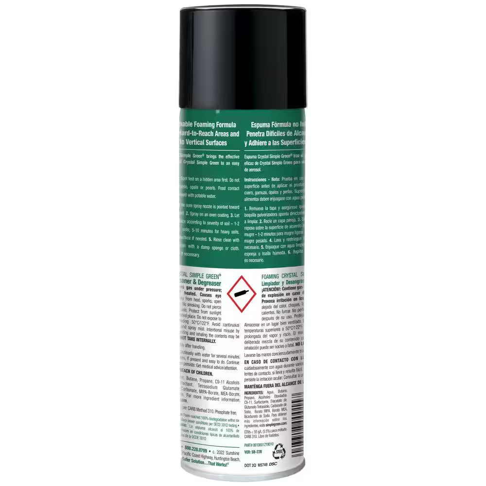 20 Oz. Foaming Crystal Cleaner/Degreaser Aerosol