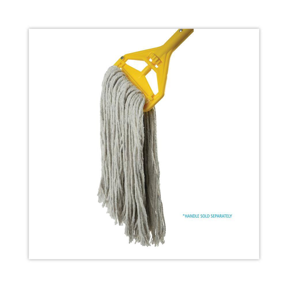 Cut-End Wet Mop Head, Cotton, No. 24, White 12/Carton