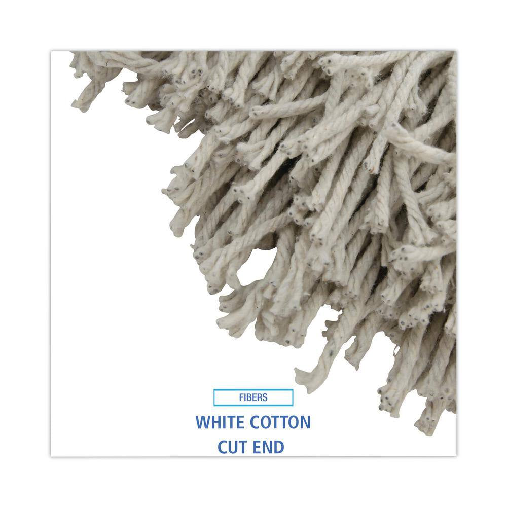 Cotton Fiber Premium Standard String Mop Mop Head, 32 Oz., White, (12-Carton)
