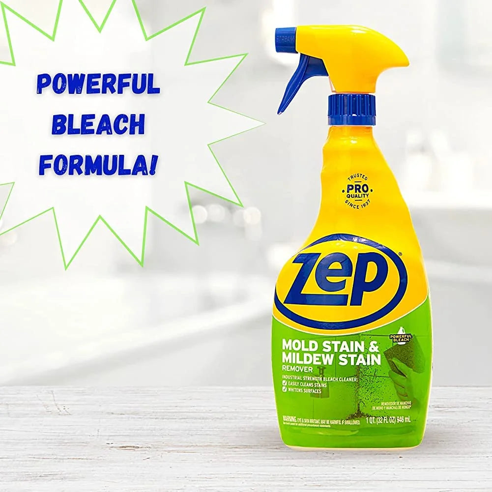 Mold Stain and Mildew Stain Remover - 32 Oz (Pack of 12) - ZUMILDEW32 - Experience the Power of Our Professional Strength No-Scrub Formula