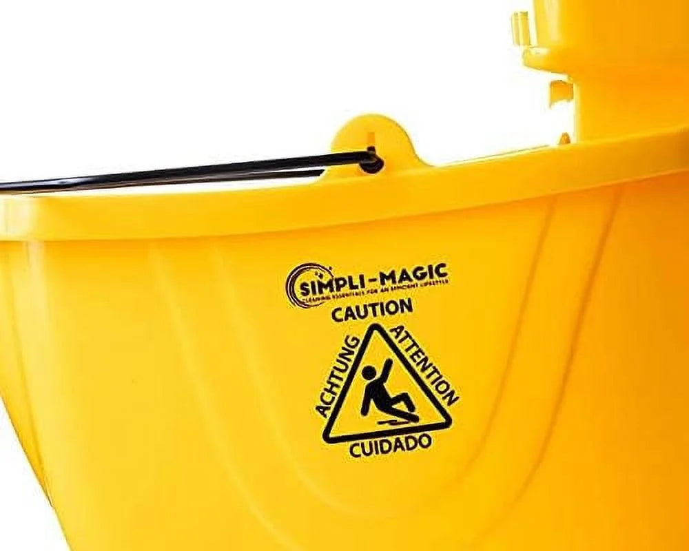 Commercial Mop Bucket with Wringer 26-Quart Cleaning Bucket, Yellow