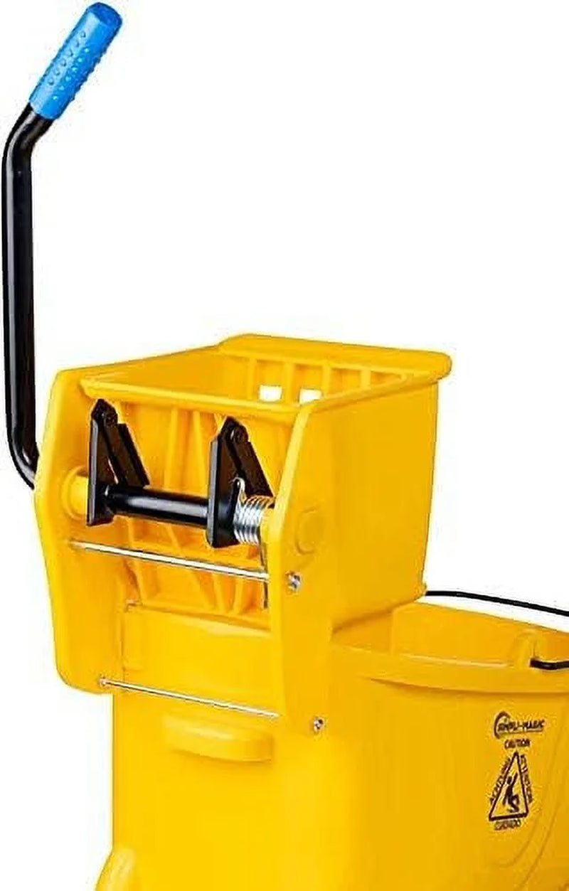 Commercial Mop Bucket with Wringer 26-Quart Cleaning Bucket, Yellow