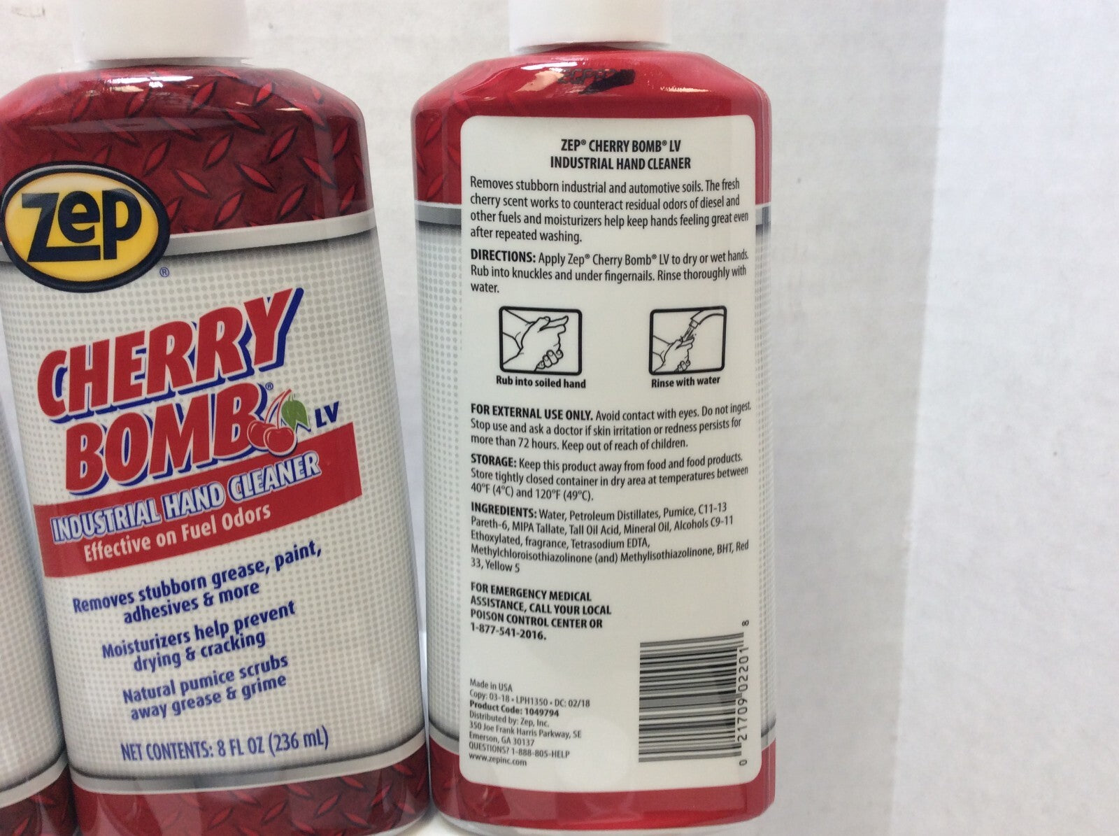 Zep Cherry Bomb Industrial Hand Cleaner, Industrial Hand Soap, 8Oz, CASE of 12